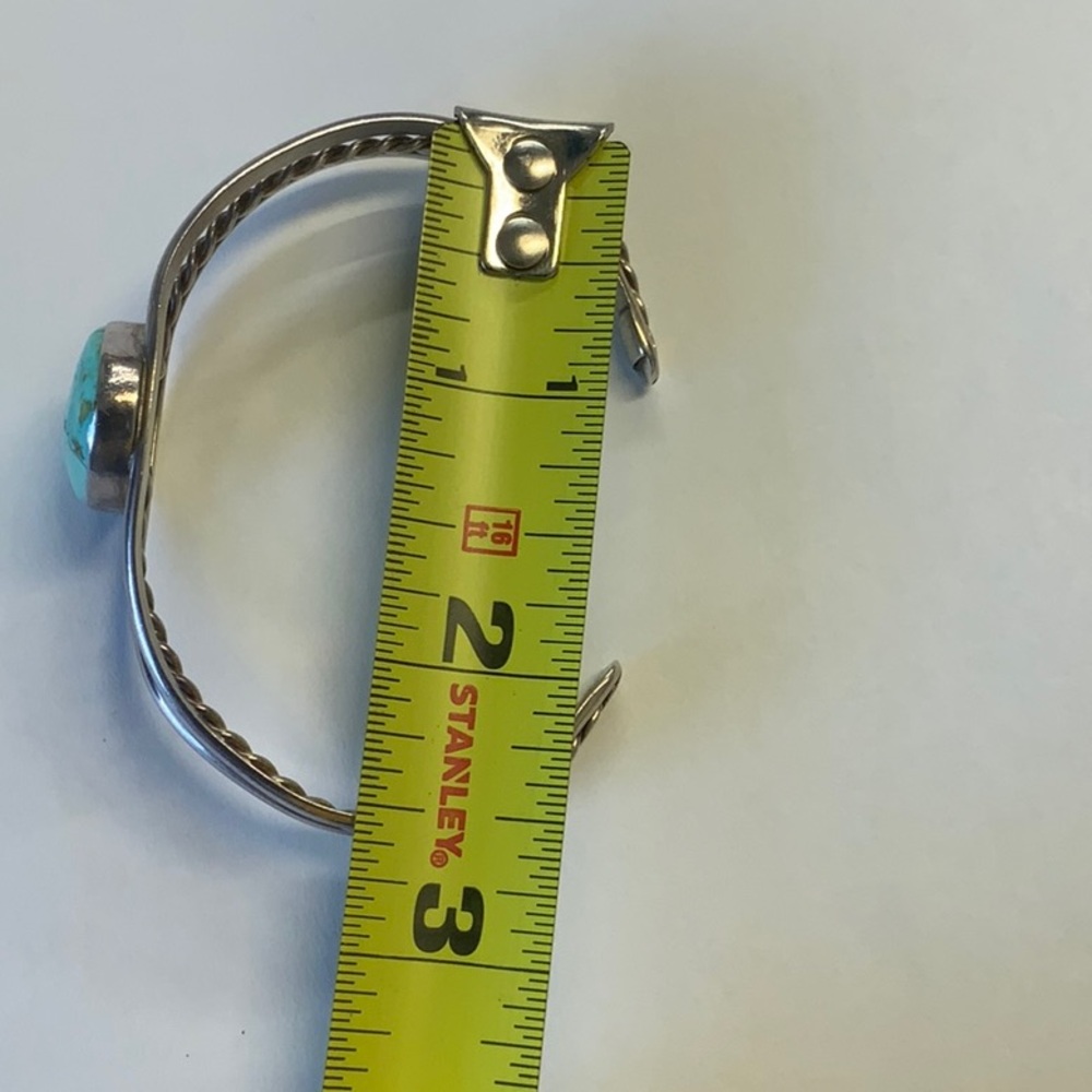 Blue stone and Sterling silver bangle bracelet - Picture 4 of 5